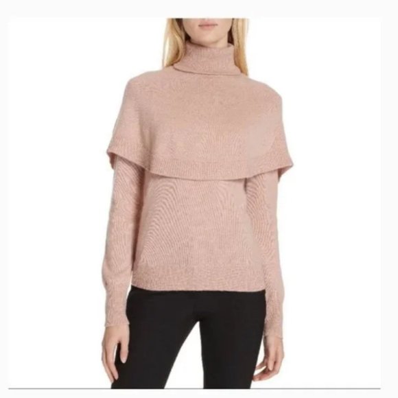 kate spade madison avenue loriot pink turtleneck capelet sweater small nwot - Picture 4 of 16
